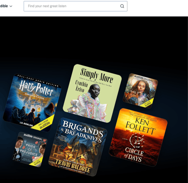 a website page with a picture of a number of books
