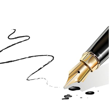 Fountain pen writing across a page