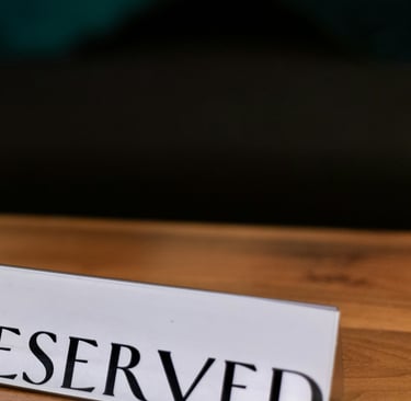 reserved sign on restaurant table. Facility Upgrades for Rentals with Timea Pokol