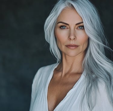 امرأة مسنة تبدو بصحة جيدة