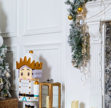 a christmas tree with a rocking horse and a rocking horse