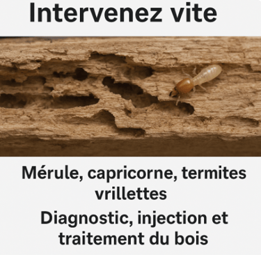 Diagnostic Mérule, capricorne, termites, vrillettes