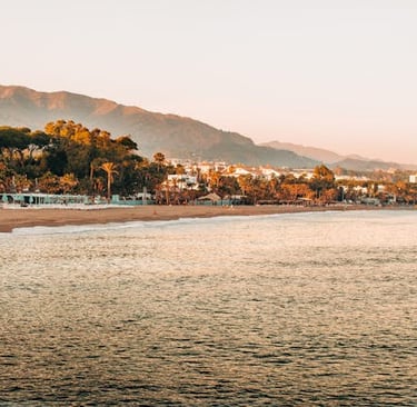 Marbella beachfront at dawn