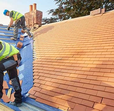 Another roof in the process of being completed on time