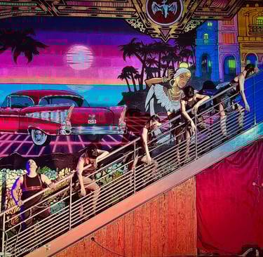 Artistes de La Troupe du BaréKa en scène lors d’un numéro cabaret festif.