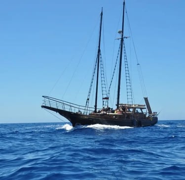 barco mondragon dream en mogan navegando 