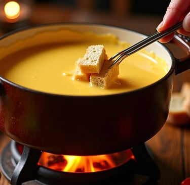 Bonaparte fondue in fondue pot