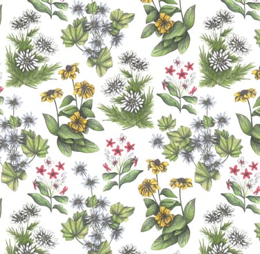 Hand-drawn botanical pattern