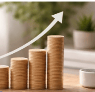 a planter with a plant in front of a plant