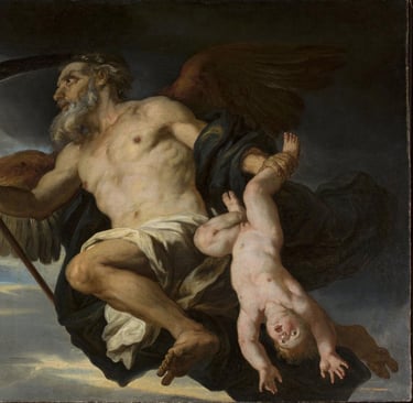 Chronos and His Child by Giovanni Francesco Romanelli