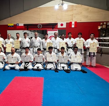 junta de senseis dojo chile importantes en el mundo del karate shitokai cinturones negros 