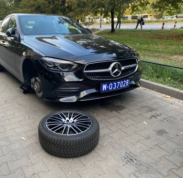 Замена колеса. Пробито колесо