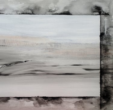 Jaï - Acrylique sur toile "L'invisible dragon de cimes en cimes s'élance" 81x65cm