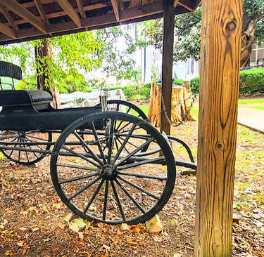 Lafayette - An 1800's buggy at the historic Marsh House