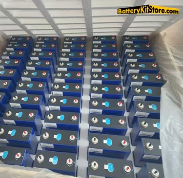 a box of LiFePO4 prismatic battery cells