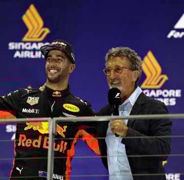 Danielis Ricciardo Eddie Jordanas Formulė-1