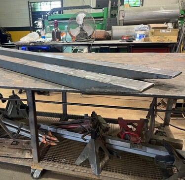 fork lift fork extensions on display