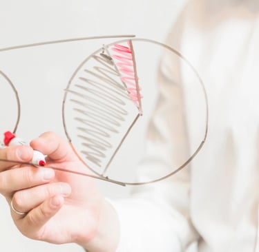 a person holding a pair of scissors and a pair of scissors