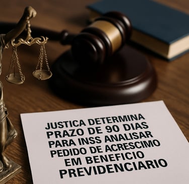 Justiça determina prazo de 90 dias para INSS analisar pedido de acréscimo em benefício previdenciári