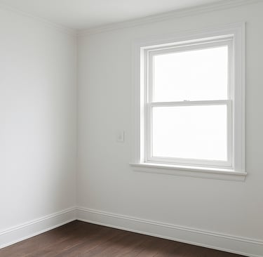 a room with a window and a window, after painting