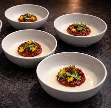 Plated tuna tartare dishes for a personalized gastronomic experience