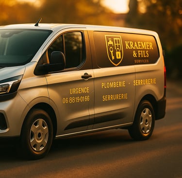 vehicule d'intervention d'urgence plomberie, vitrerie et serrurerie a strasbourg Kraemer & Fils Services