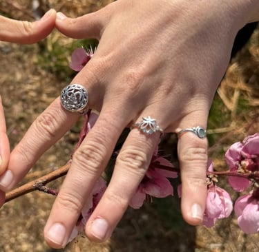 Hindu Jewelry Rings OM and Lotus