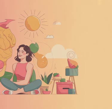 a woman sitting on a chair with a large brain map