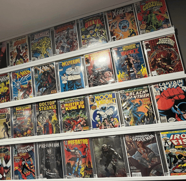 comic book collection display and preservation marvel x-men and dc