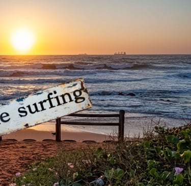 Umdloti beachfront near Gone Surfing studio holiday apartment