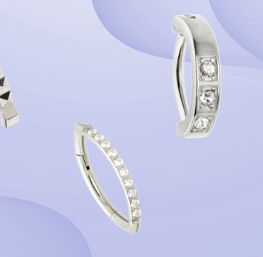 Safe hypoallergenic titanium jewellery for piercings