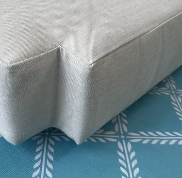 closeup of custom cushion cover - upholstery toronto