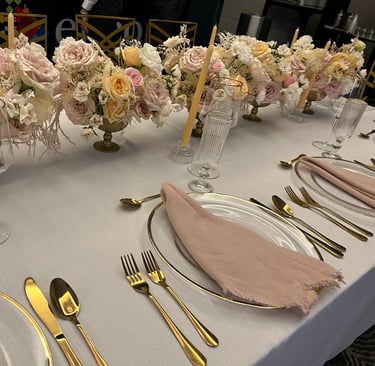 destination wedding table setting