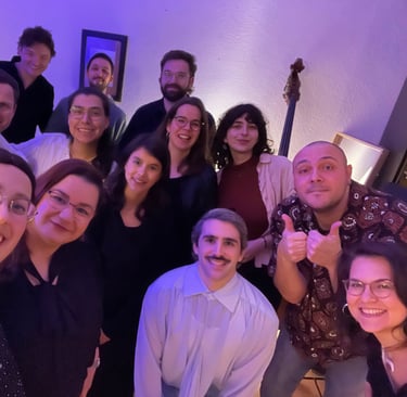 Ines's students after a singing recital