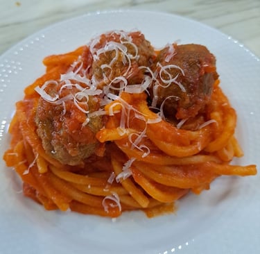 Spaghetti and meatballs
