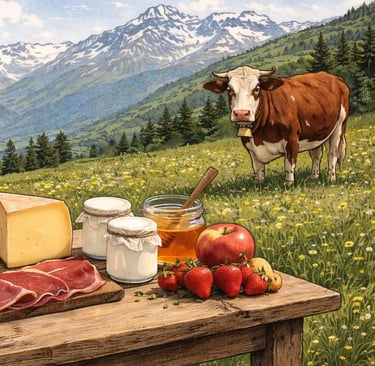 Une table de produits dans un champ