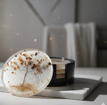 a glass jar with a tree inside of it