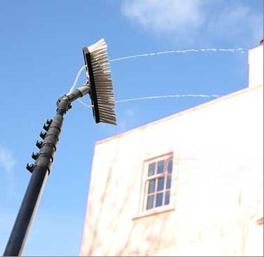 Water Fed Pole for Second Story