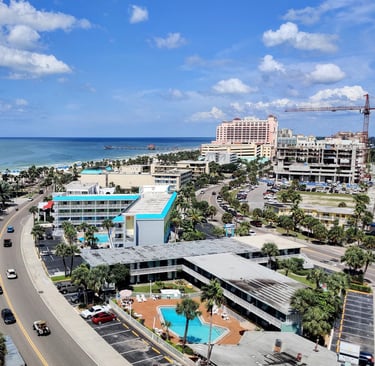 Clearwater beach Gulf of Mexico with hotels