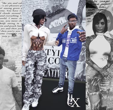 a collage of a man and woman in a black and white photo