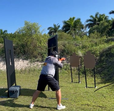 JD Malone practicing movement for USPSA