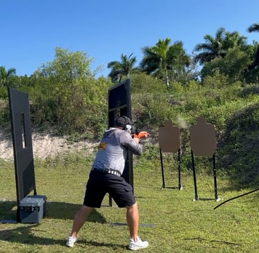 JD Malone practicing movement for USPSA