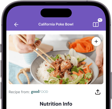 a person holding chopsticks in their hand and a phone phone with a recipe