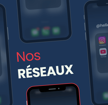 écran téléphone avec les réseaux sociaux de Hélioneo