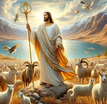 Jesus protecting his sheep