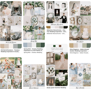 Wedding inspiration of colours, themes, cakes, florals, outfits and venues