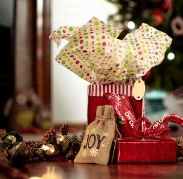 christmas gifts and decorations