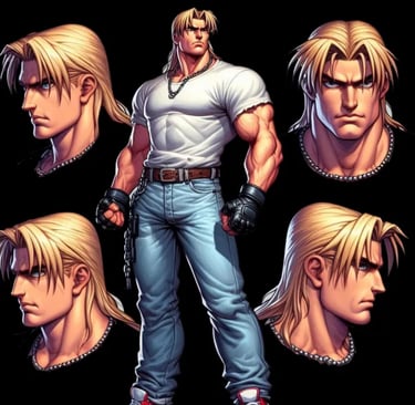 a male character art from an fighting game, beat 'em up art