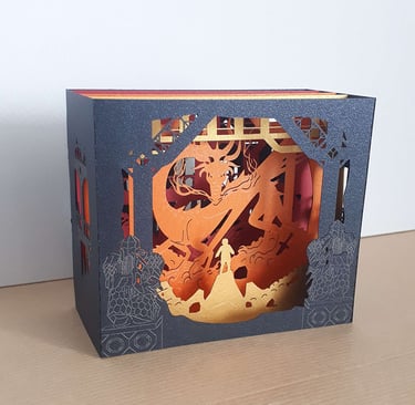 diorama repaire du dragon en 4 couleurs