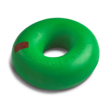 Heavy-duty Goughnuts natural rubber ring chew toy for aggressive dogs.